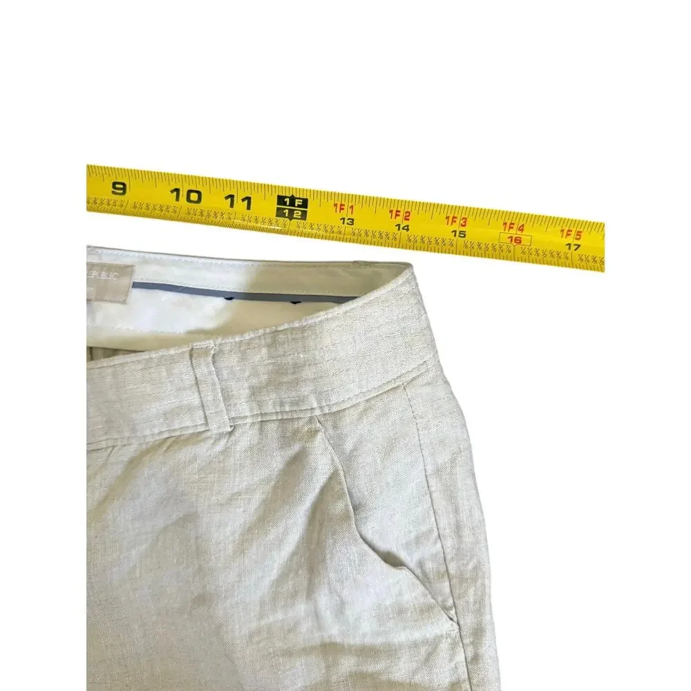 Banana Republic Martin Fit Petite Linen Blend Pants Size 6P 100% Linen